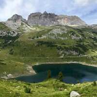 Hiking near by the river Lech